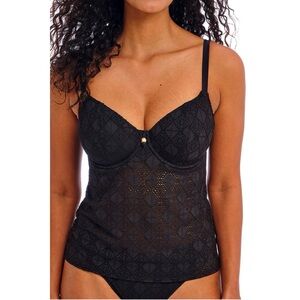 Freya Nomad Nights Plunge Tankini Top 32J Black (32GG UK)